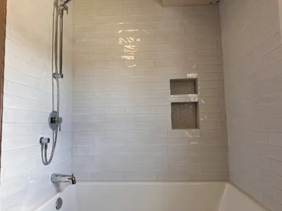 Finished shower after bathroom renovation in Kelowna
