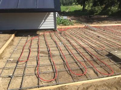 Radiant pool-slab preparation before pour, Kelowna