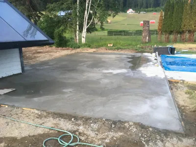 Radiant heated pool slab, Central Okanagan