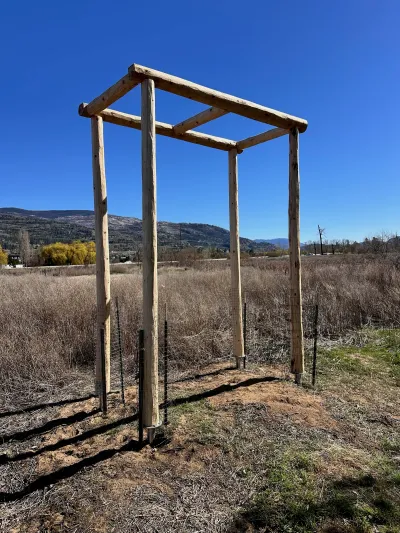Initial base structure of the Okanagan bat condo framed in the workshop