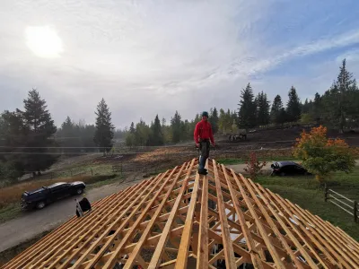 Framing work in progress, Kelowna